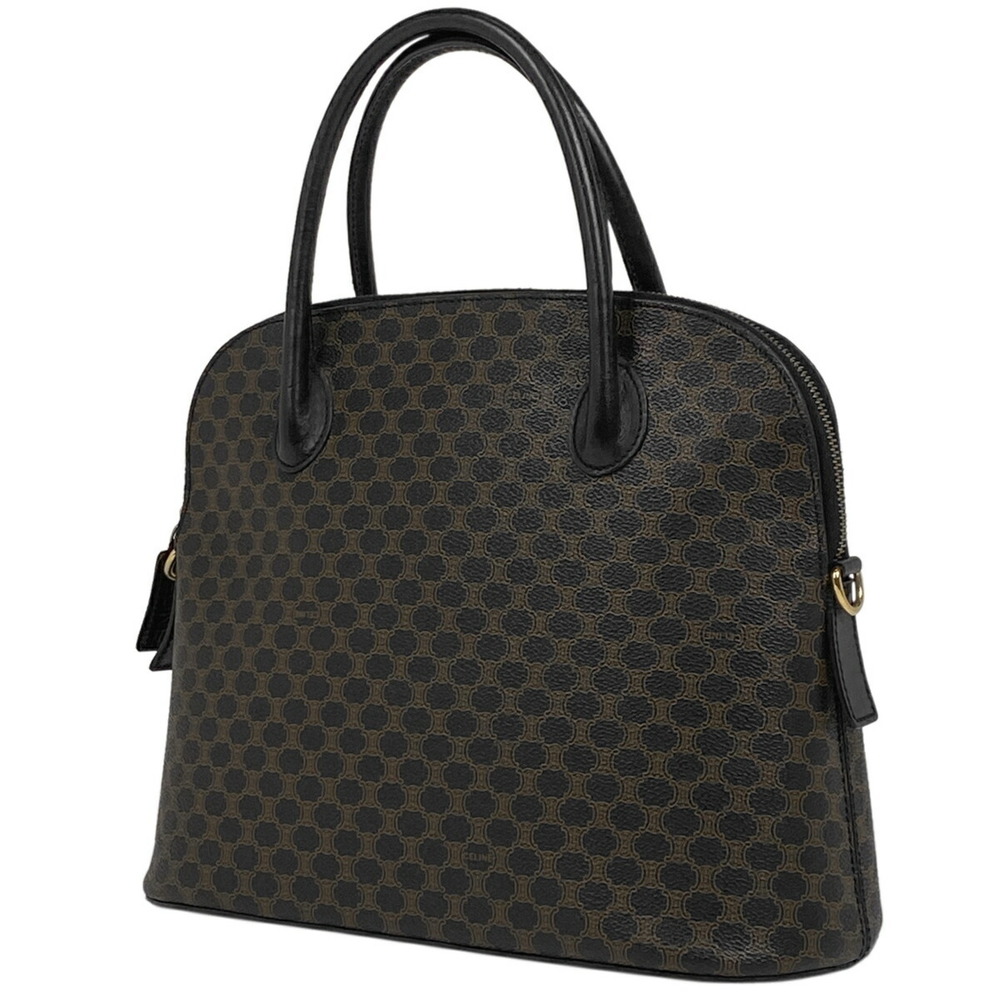 Celine Macadam Pattern Canvas Handbag Black Brown - image 1